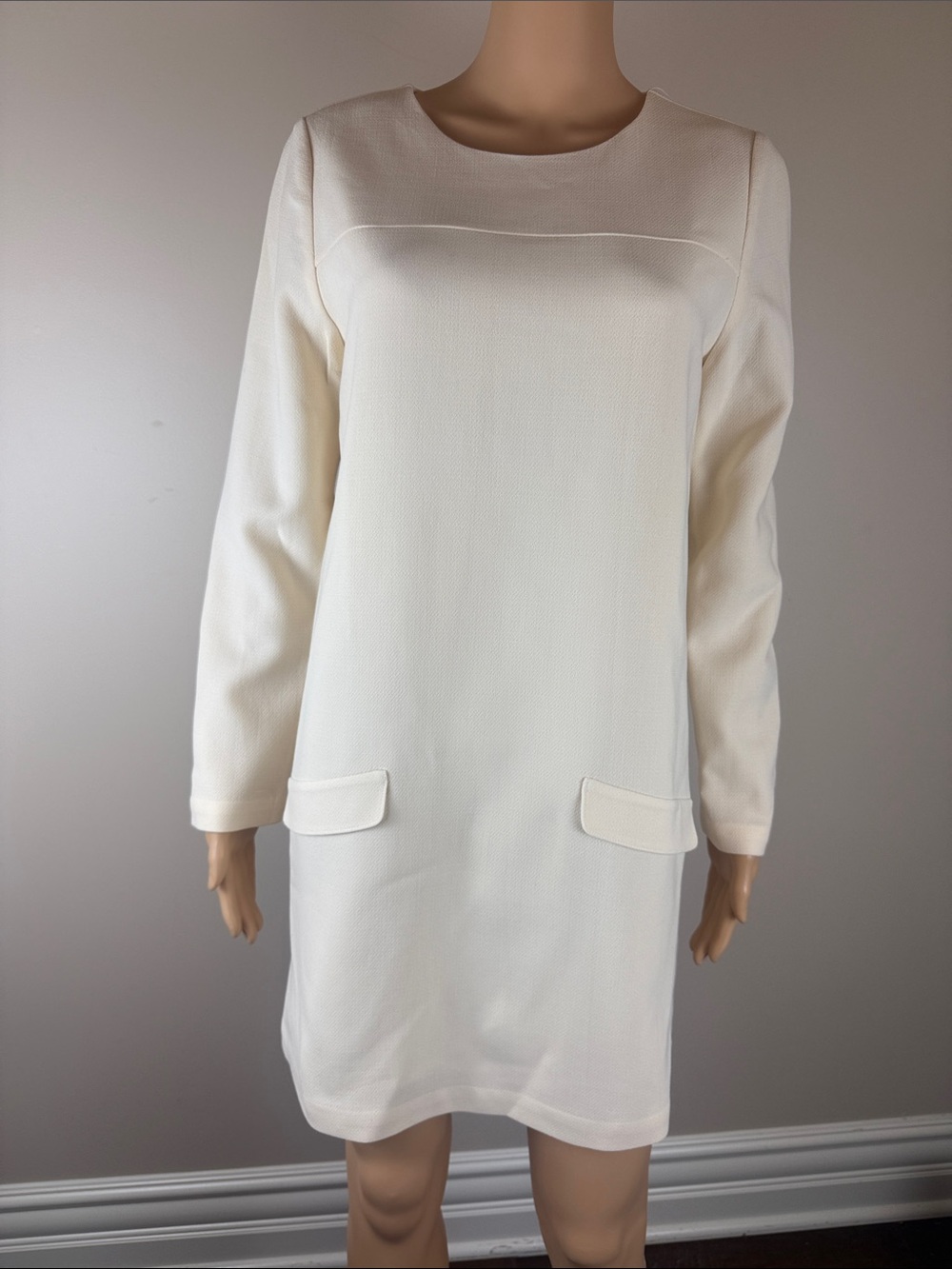 Joie Ivory Wool Minimalist Shift Dress